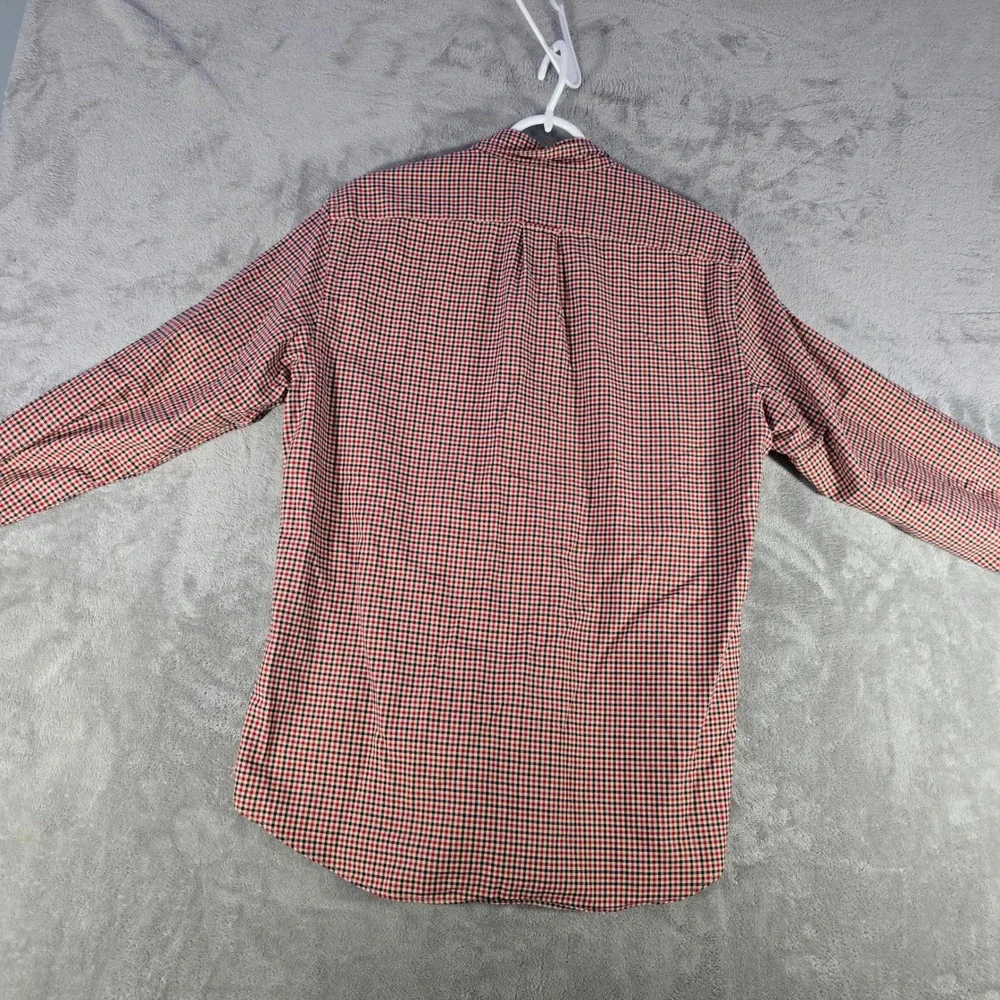 J. Crew Slim Fit Button Down Shirt‎ Red Checkered Long Sleeve Mens Medium